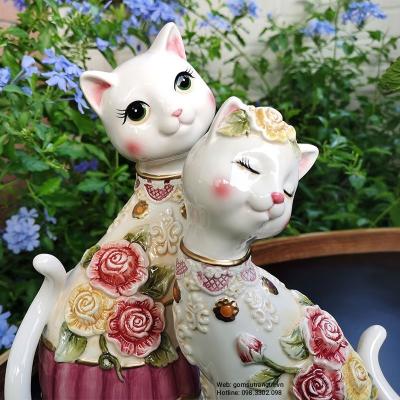 CẶP TƯỢNG MÈO THỦ CÔNG